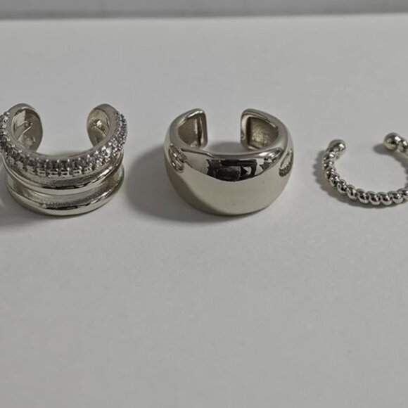 SET OF 3 :  Free People Non-Piercing Ear Cuffs Earrings - Picture 2 of 5